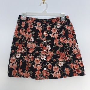 NWOT Black Floral Skirt